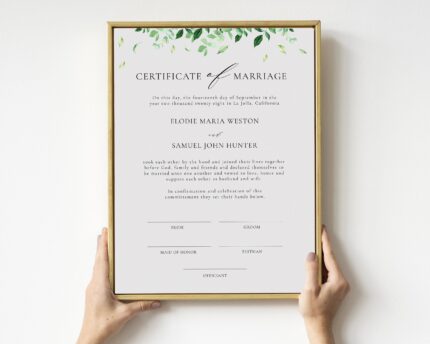 Marriage Certificate (vertical)