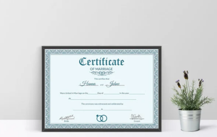 Marriage Certificate (Horizontal)